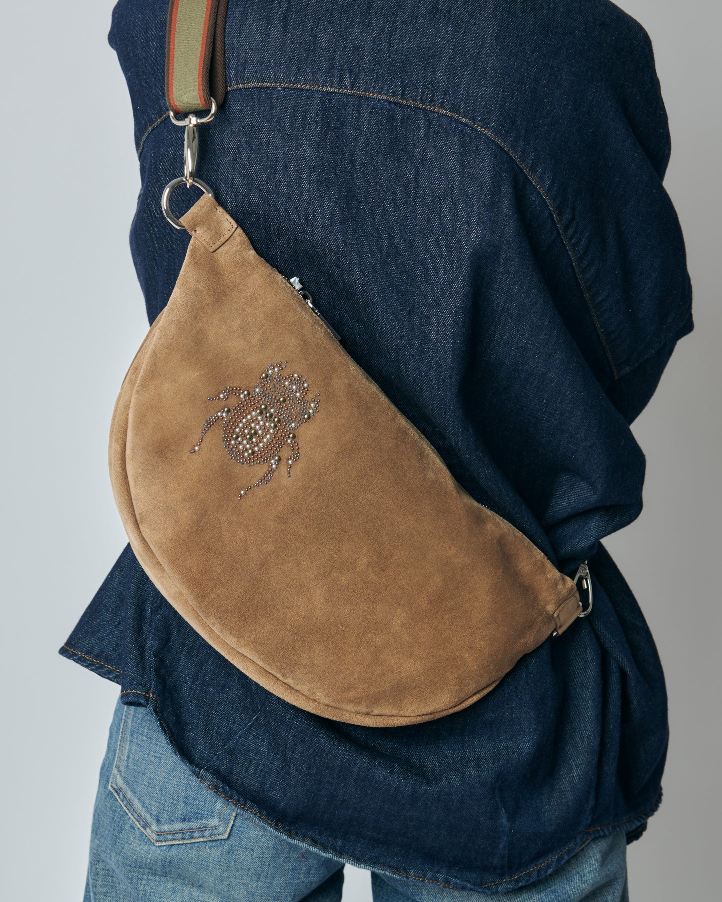 Belt Bag XL The Studs - Scarabmotive Cappuccino Suede