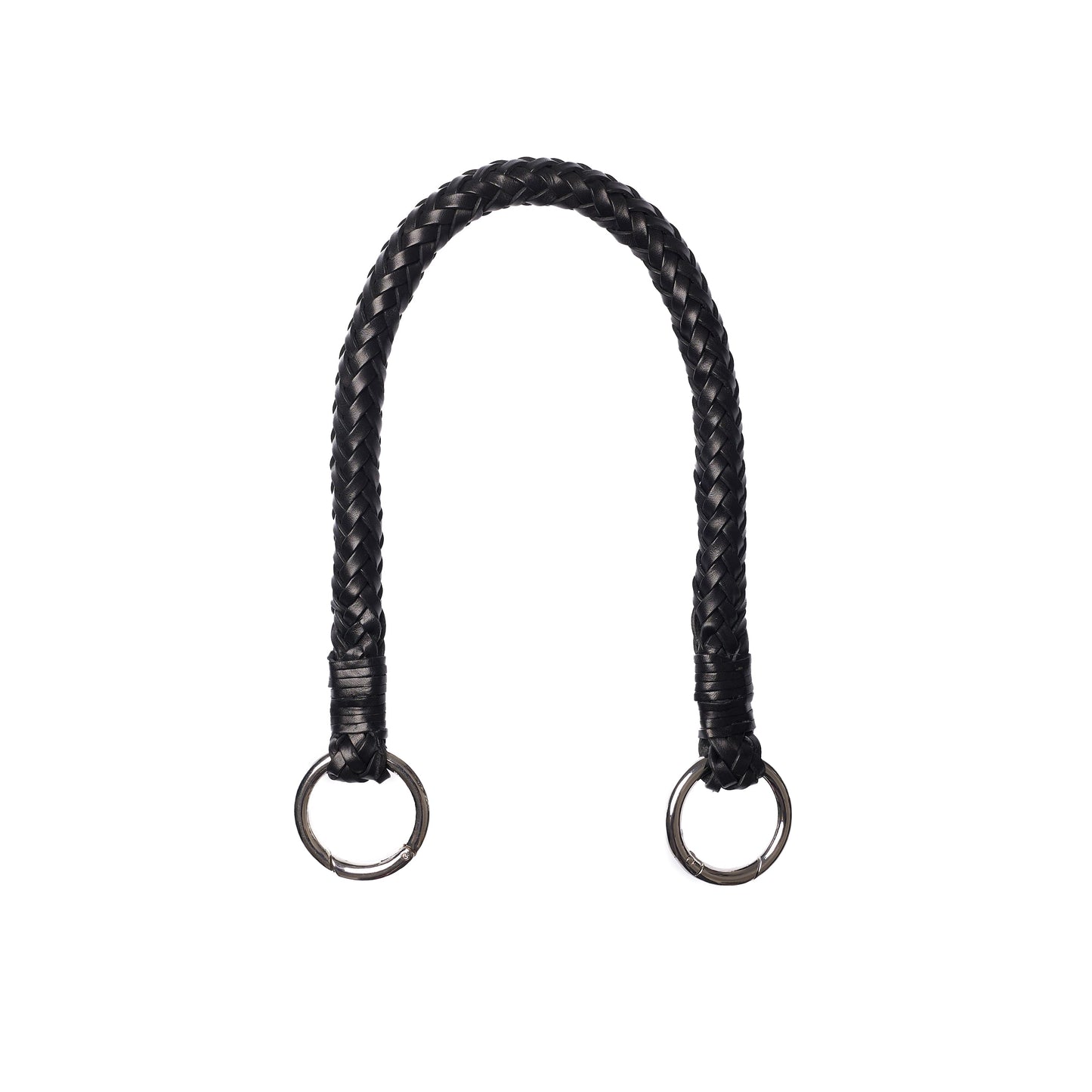 Braided Leather Strap - black