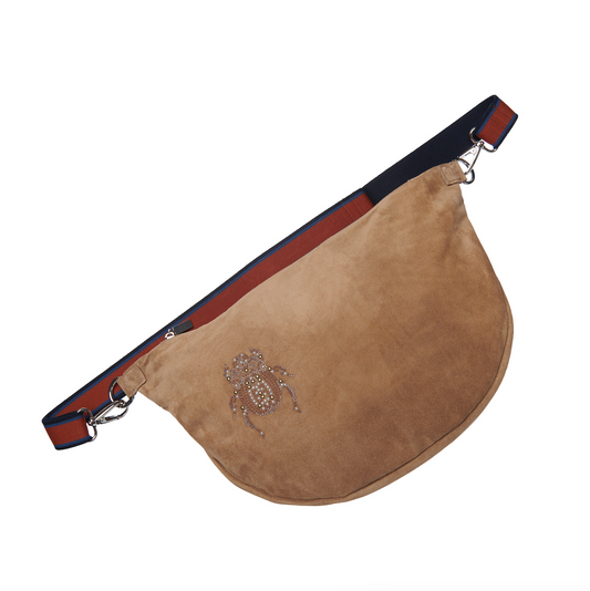 Belt Bag XXL Studs - Scarabmotive Cappuccino Suede