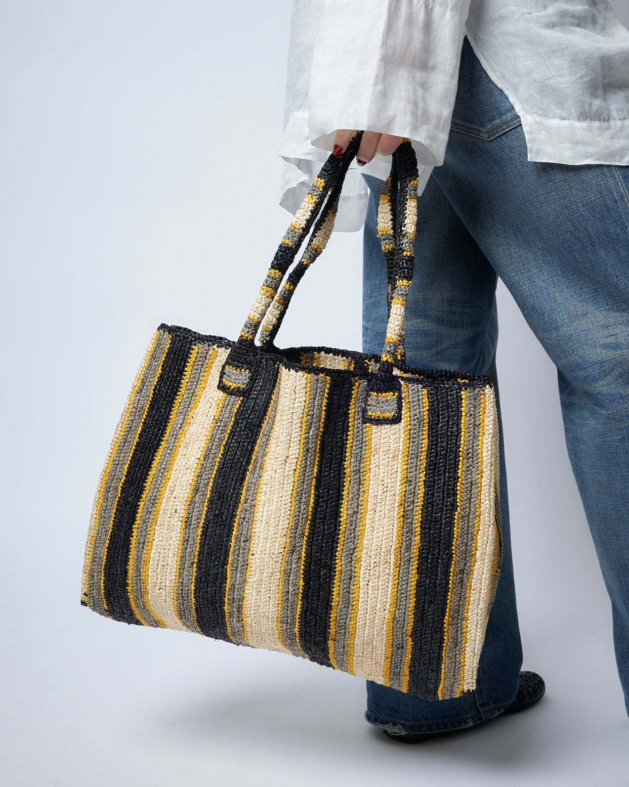 Raffia Bag Weekender 'Lemon Spritz'