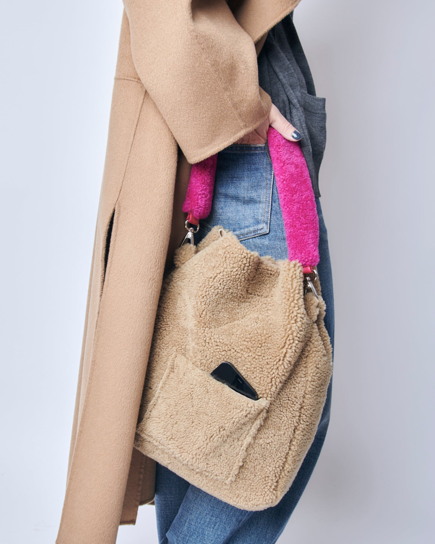 Cosy Shopper - Honey with Cosy Strap Pink