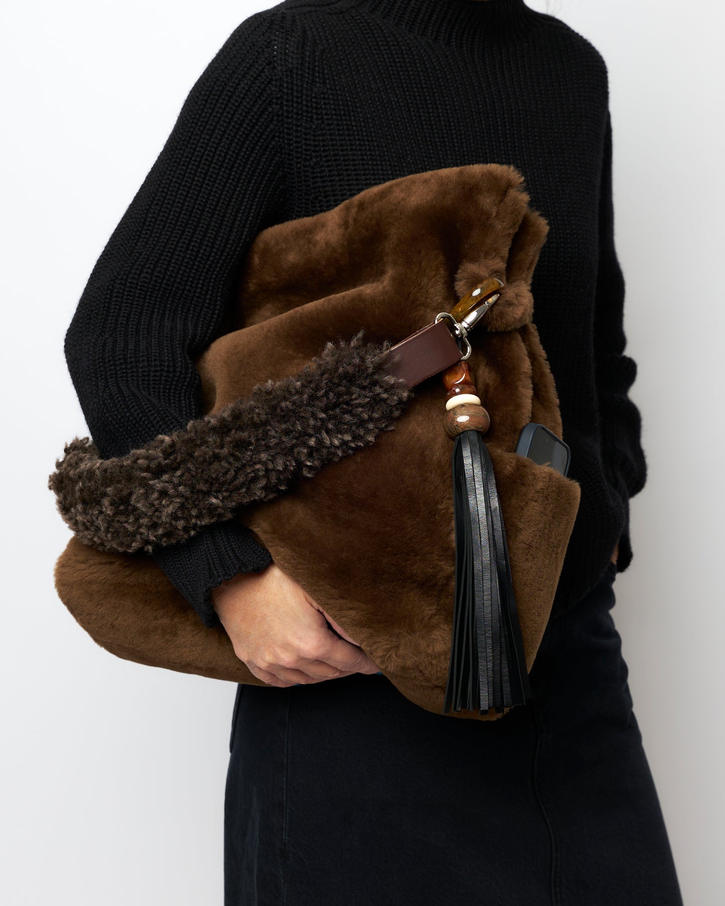 Hug Me Shopper XL - nugget with Curly Strap mocha