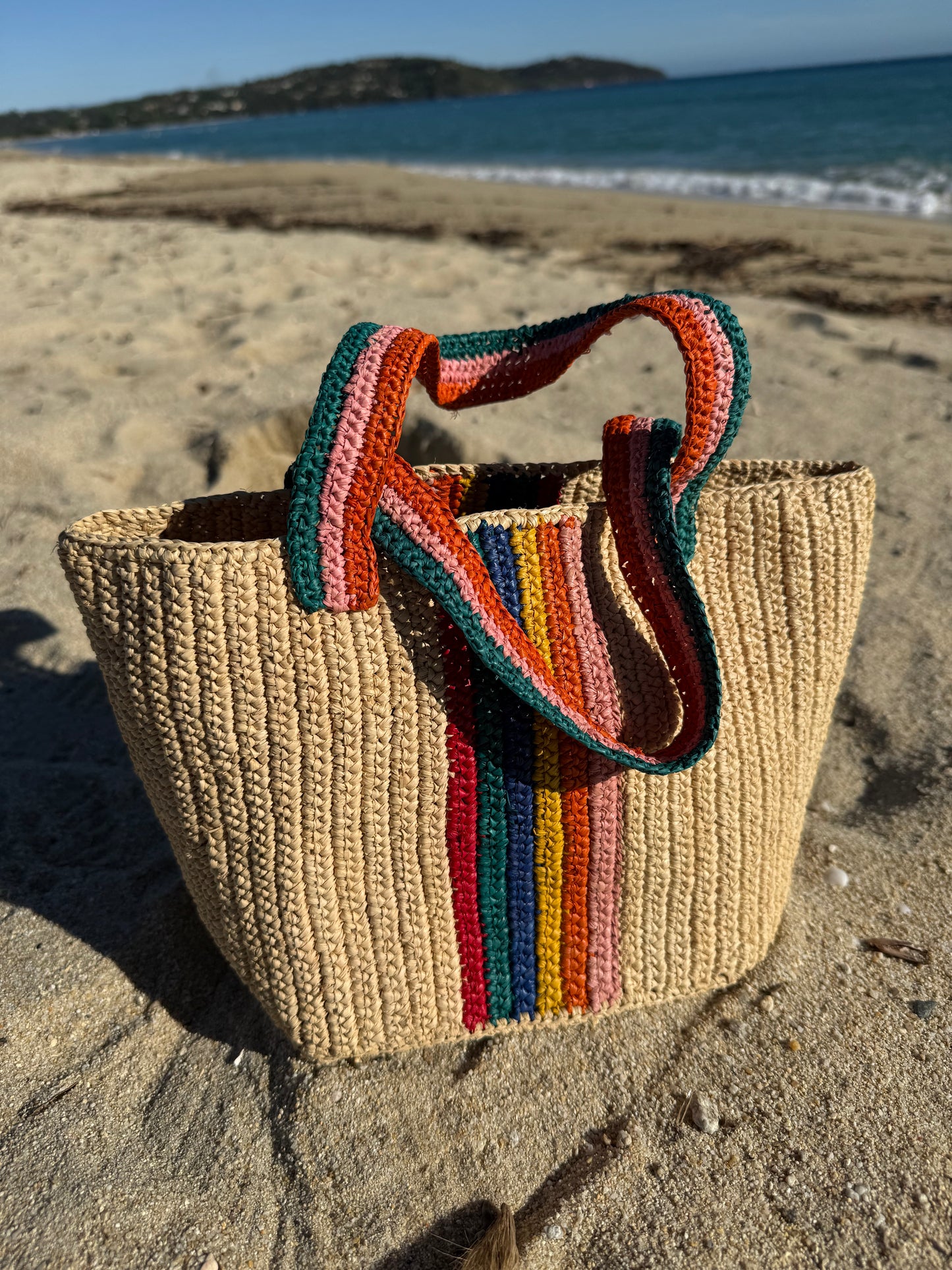 Raffia Bag 'La Piccola' - rainbow
