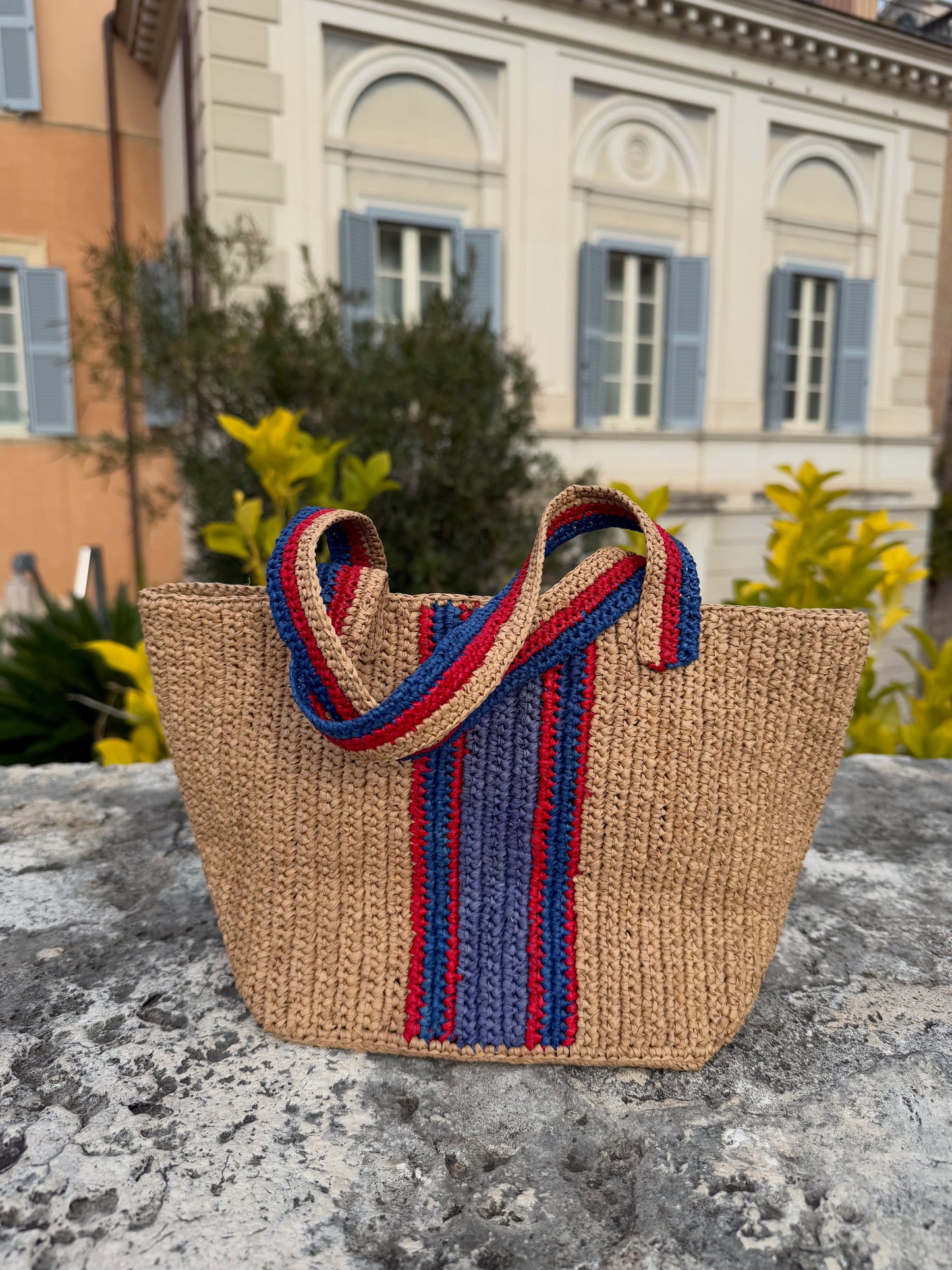 Raffia Bag 'La Piccola' - denim love