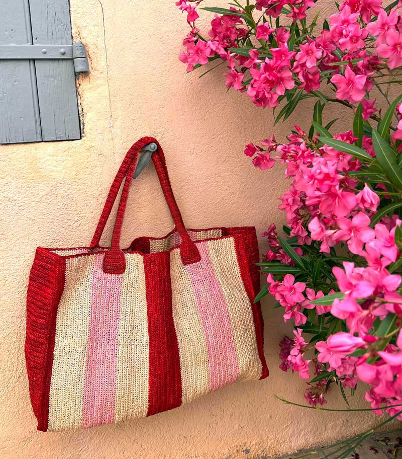 Raffia Bag Weekender 'La vie en rose'