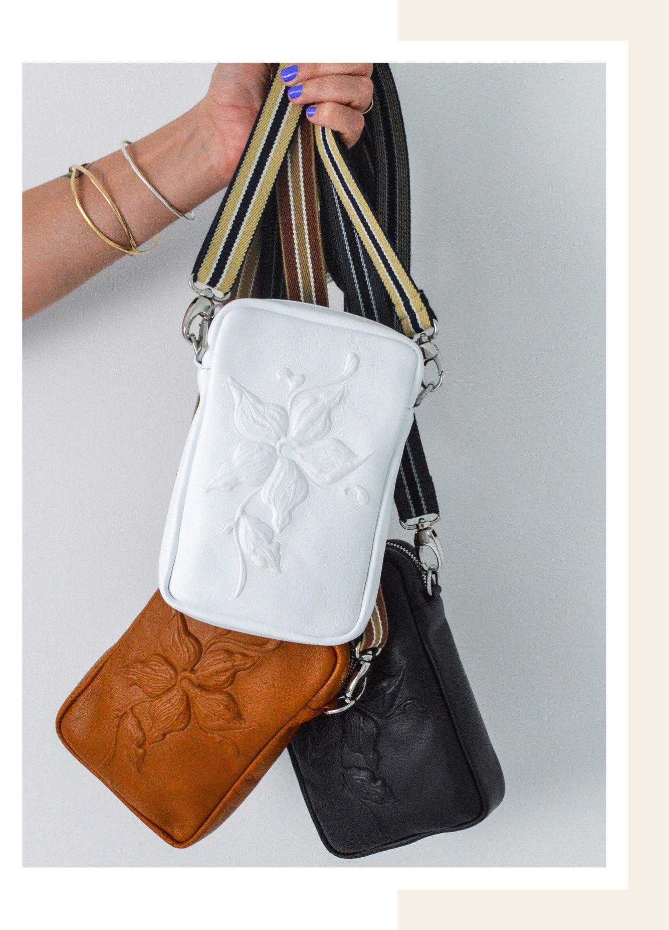Crossbody Bag - Flower White