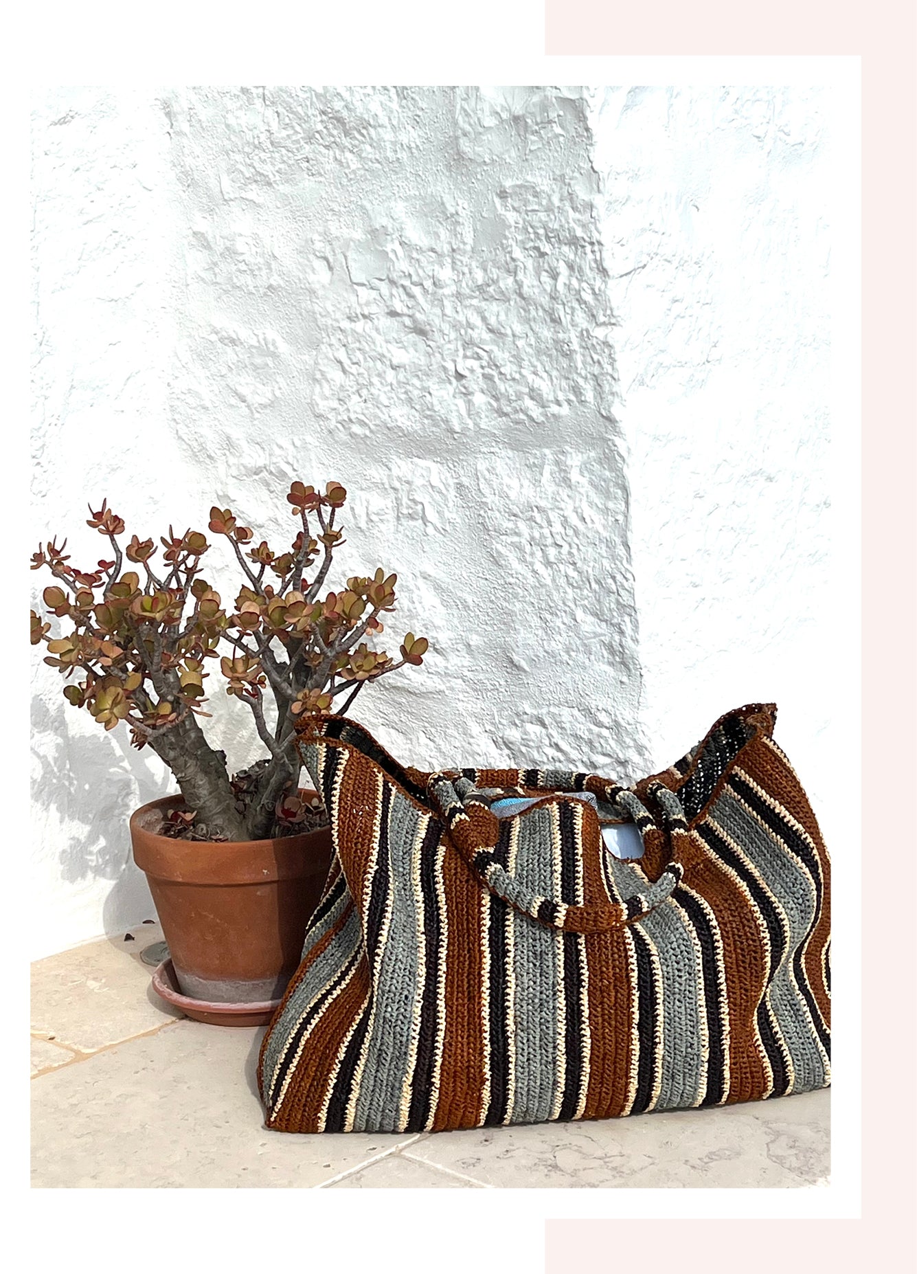 Raffia Bag Weekender Roadtrip tobacco mix