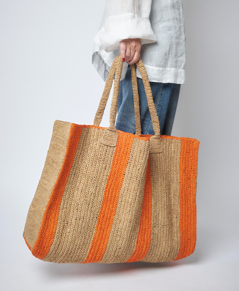 Raffia Bag Weekender sugar-orange