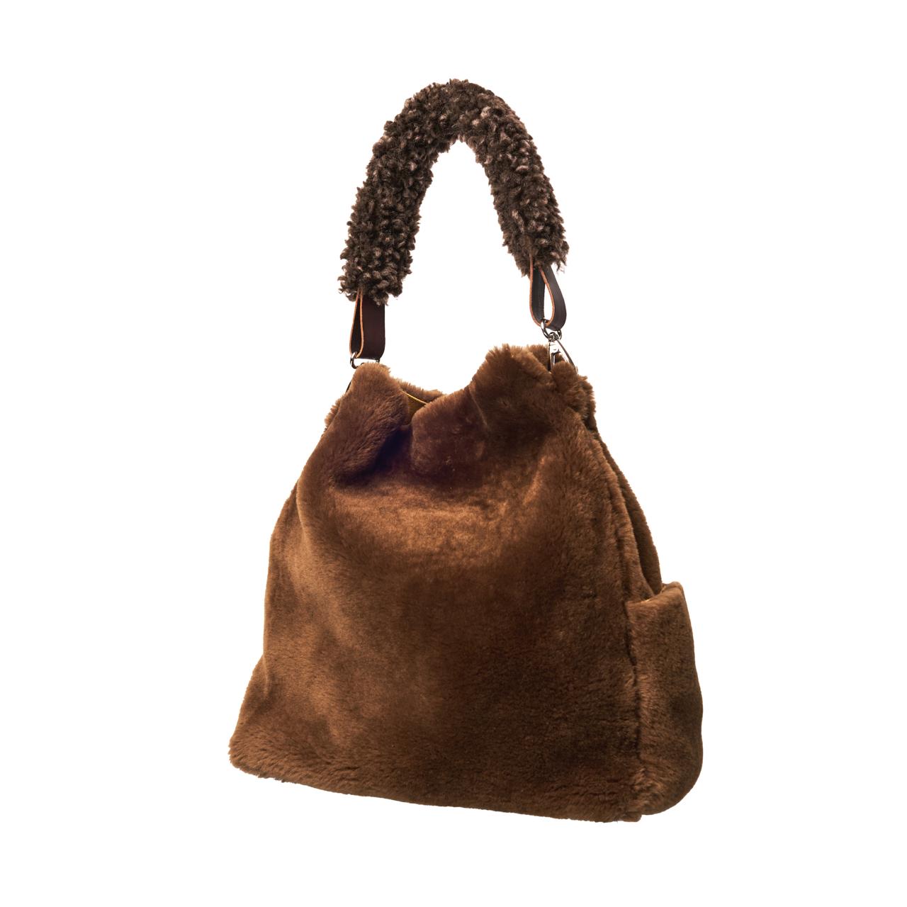 Hug Me Shopper XL - nugget with Curly Strap mocha