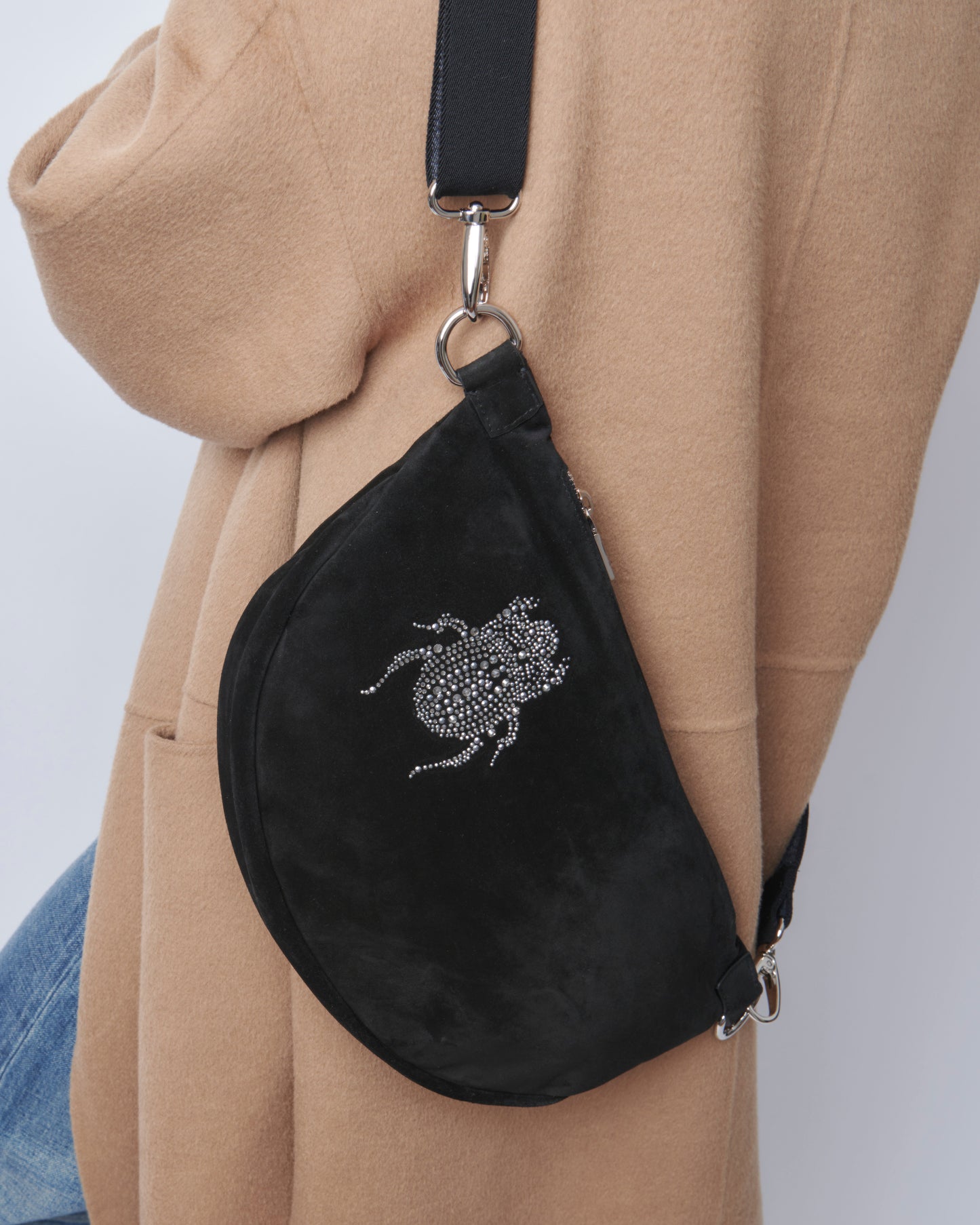 Belt Bag XL "The Glam" - Scarabmotive Black Suede