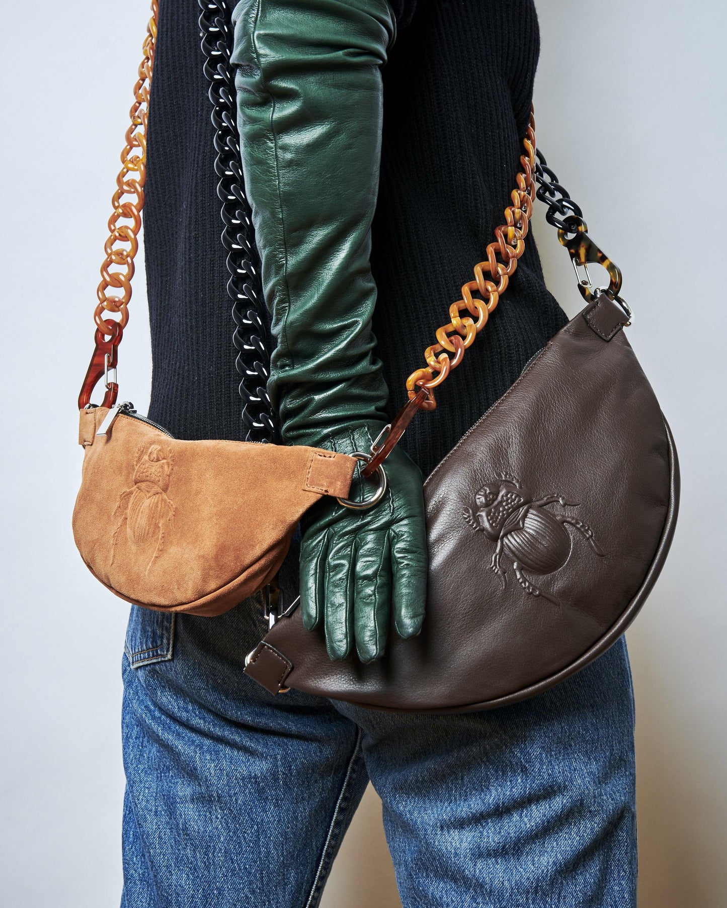 Acryl Chain Bag Strap - black matt - gabriele frantzen