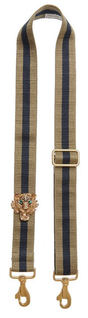 Bag Strap military-blue - Gold Tigermotive G - gabriele frantzen