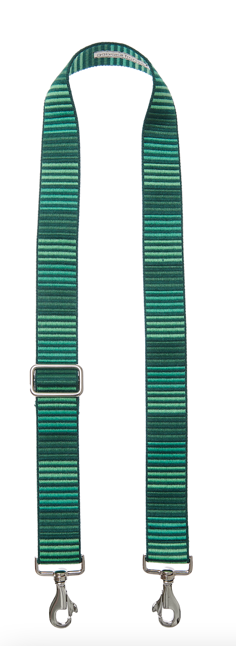 Bag Strap Horizontal Stripes green - Gold/ Silver