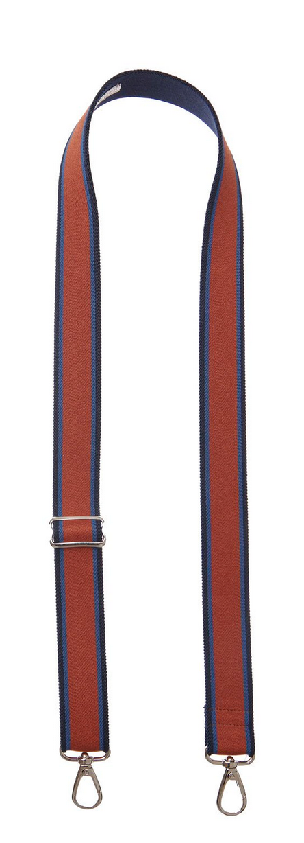Bag Strap 35 cognac blue/ Silver