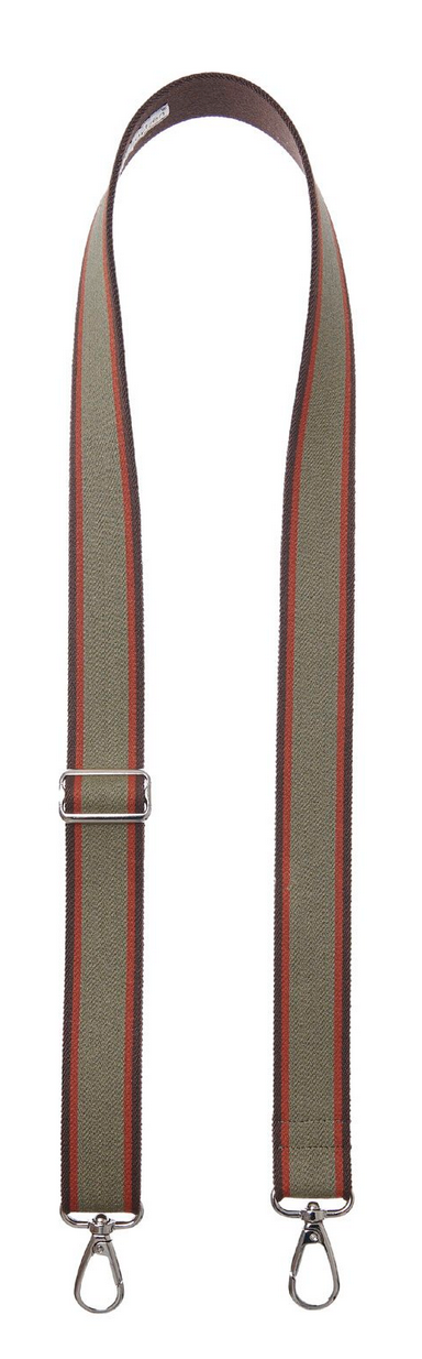 Bag Strap 35 olive cognac/ Silver