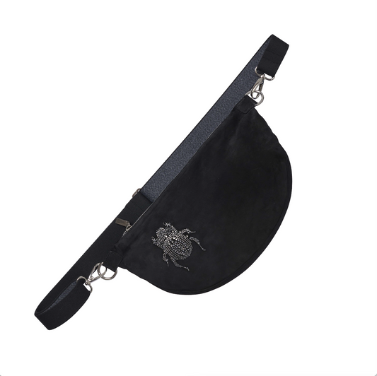 Belt Bag XL "The Glam" - Scarabmotive Black Suede