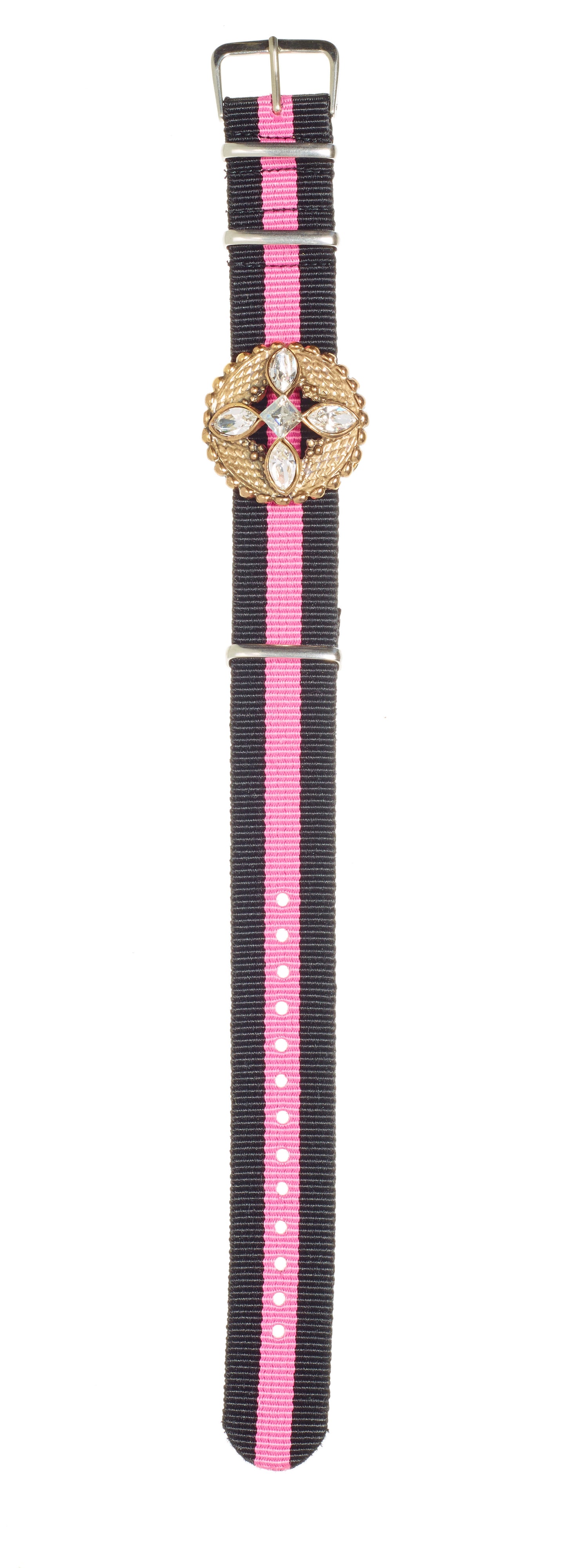 Watch Candy Bracelet - Crystals G Black-Pink