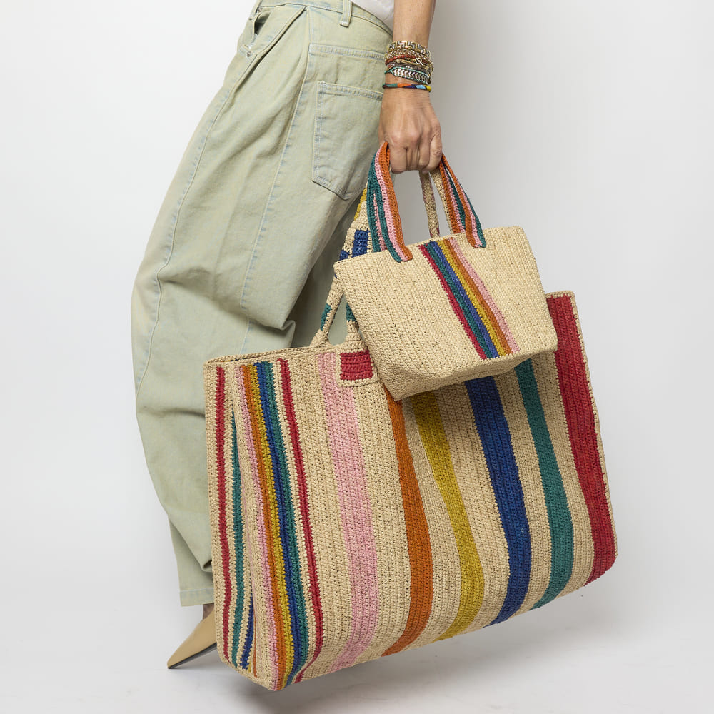 Raffia Bag 'La Piccola' - rainbow