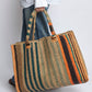 Raffia Bag Weekender Safari Mix