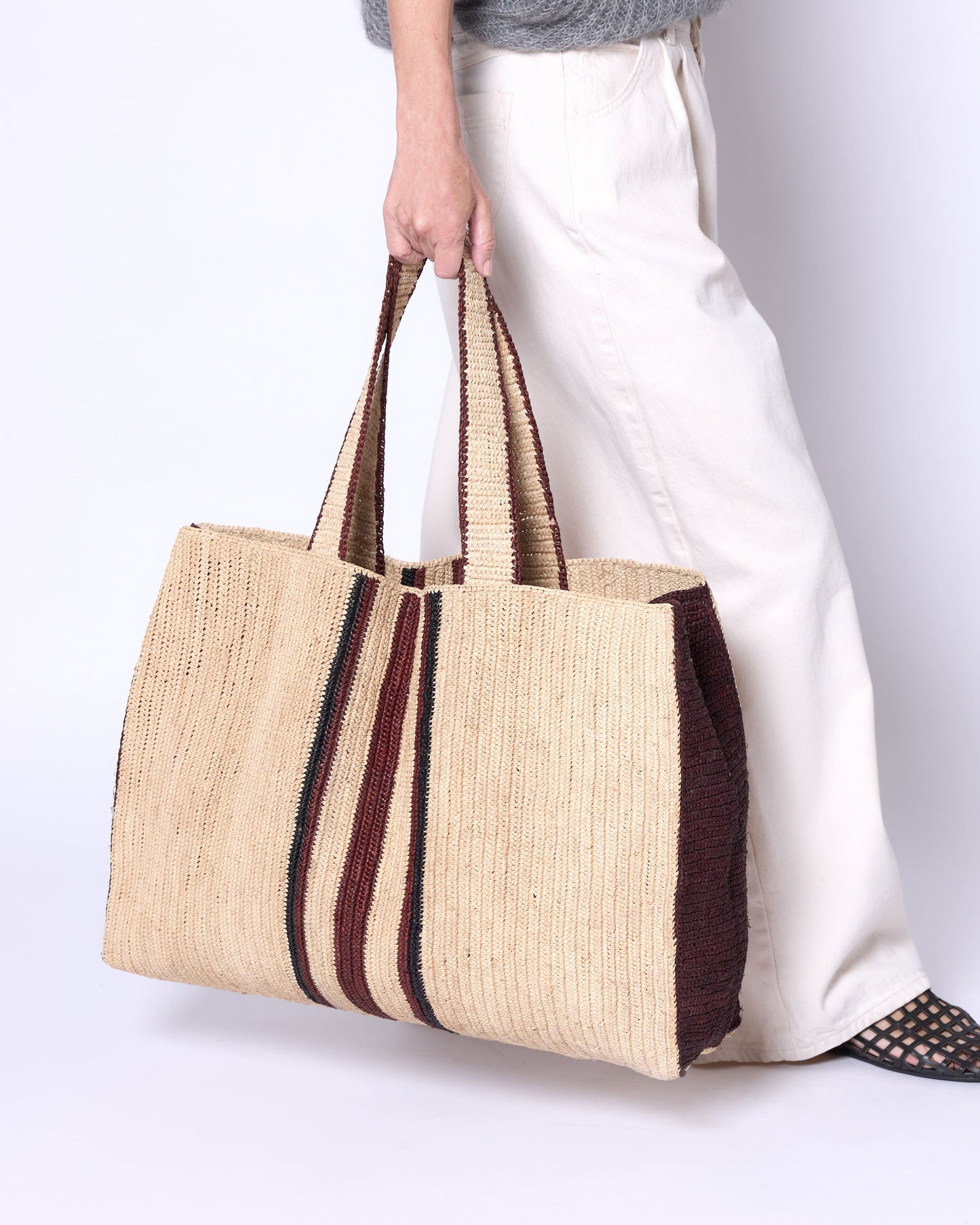 Raffia Bag Weekender 'Le Café'
