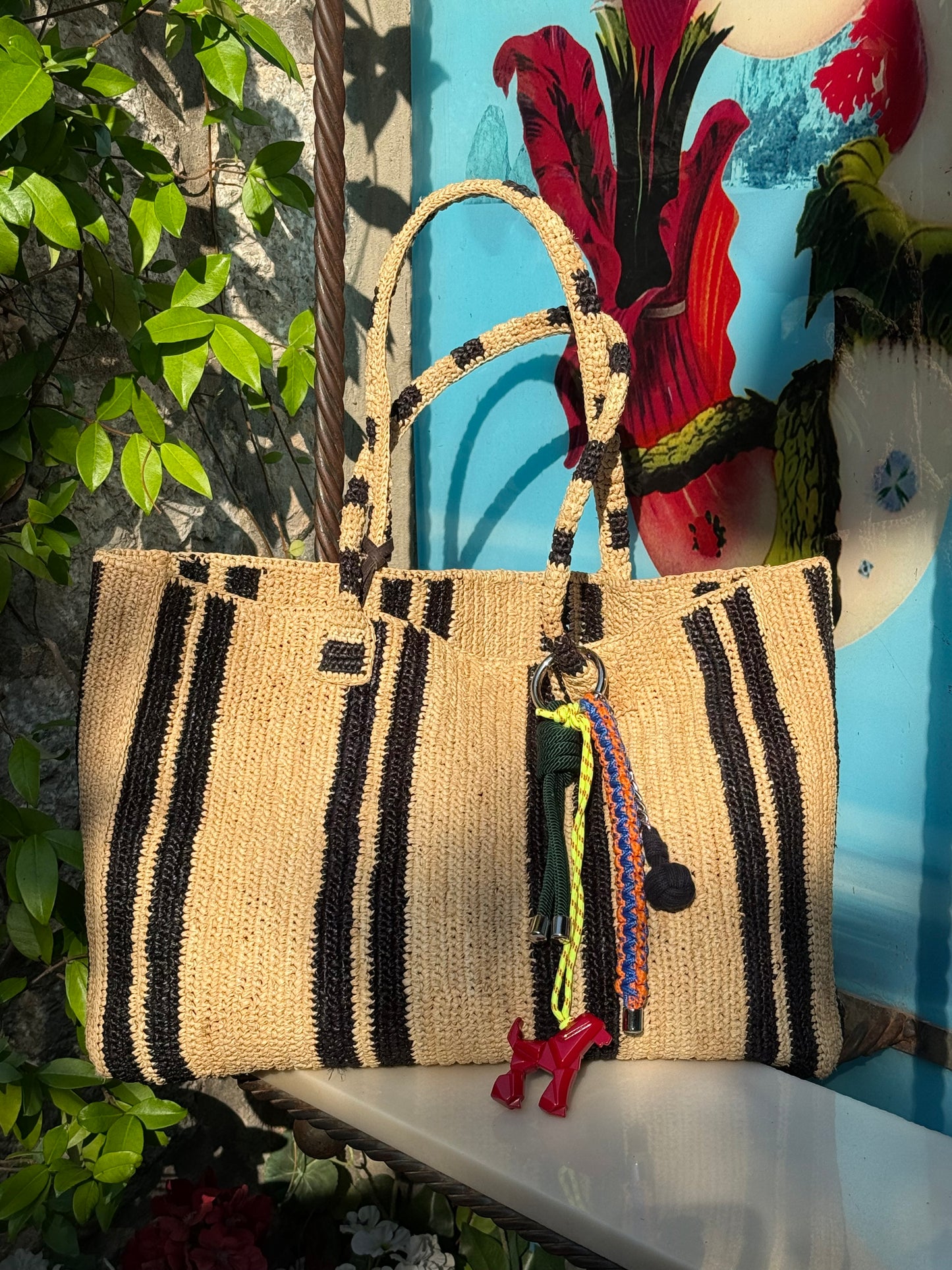 Raffia Bag Little Sister 'Vacation Road'