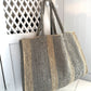 Raffia Bag Weekender stone-light grey