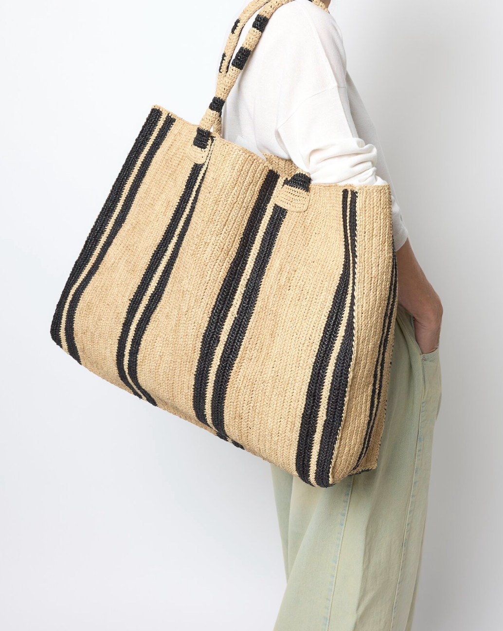 Raffia Bag Weekender 'Vacation Road'