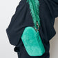Crossbody Bag - Flower Suede emerald