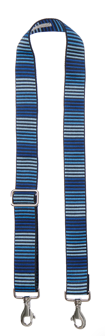 Bag Strap Horizontal Stripes blue - Gold/ Silver