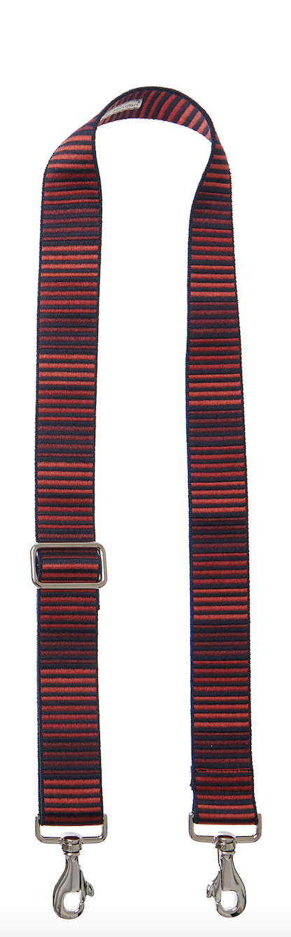 Bag Strap Horizontal Stripes red - Gold/ Silver