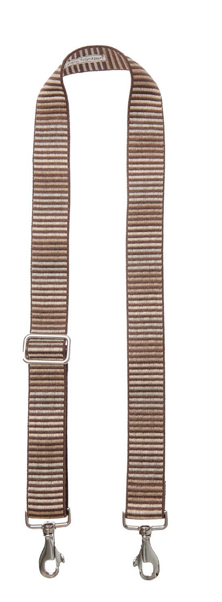 Bag Strap Horizontal Stripes sand - Gold/ Silver