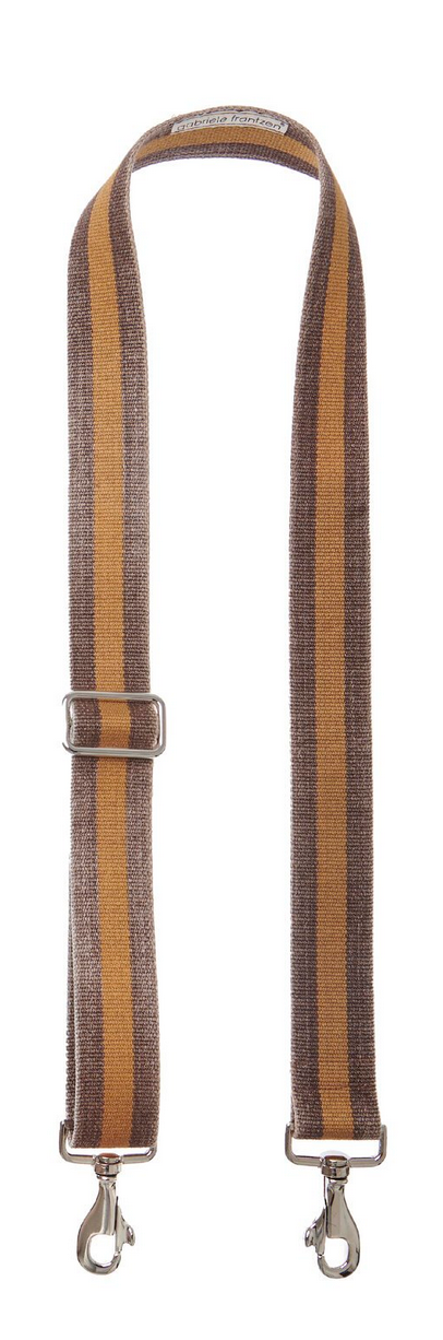 Bag Strap Vintage Look brown-sand - Gold/ Silver