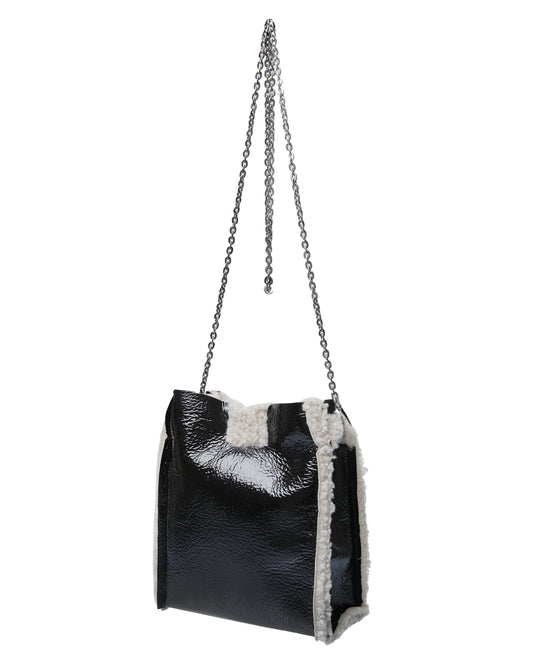 Cosy Mini Patent Leather - Black with crossbody chain