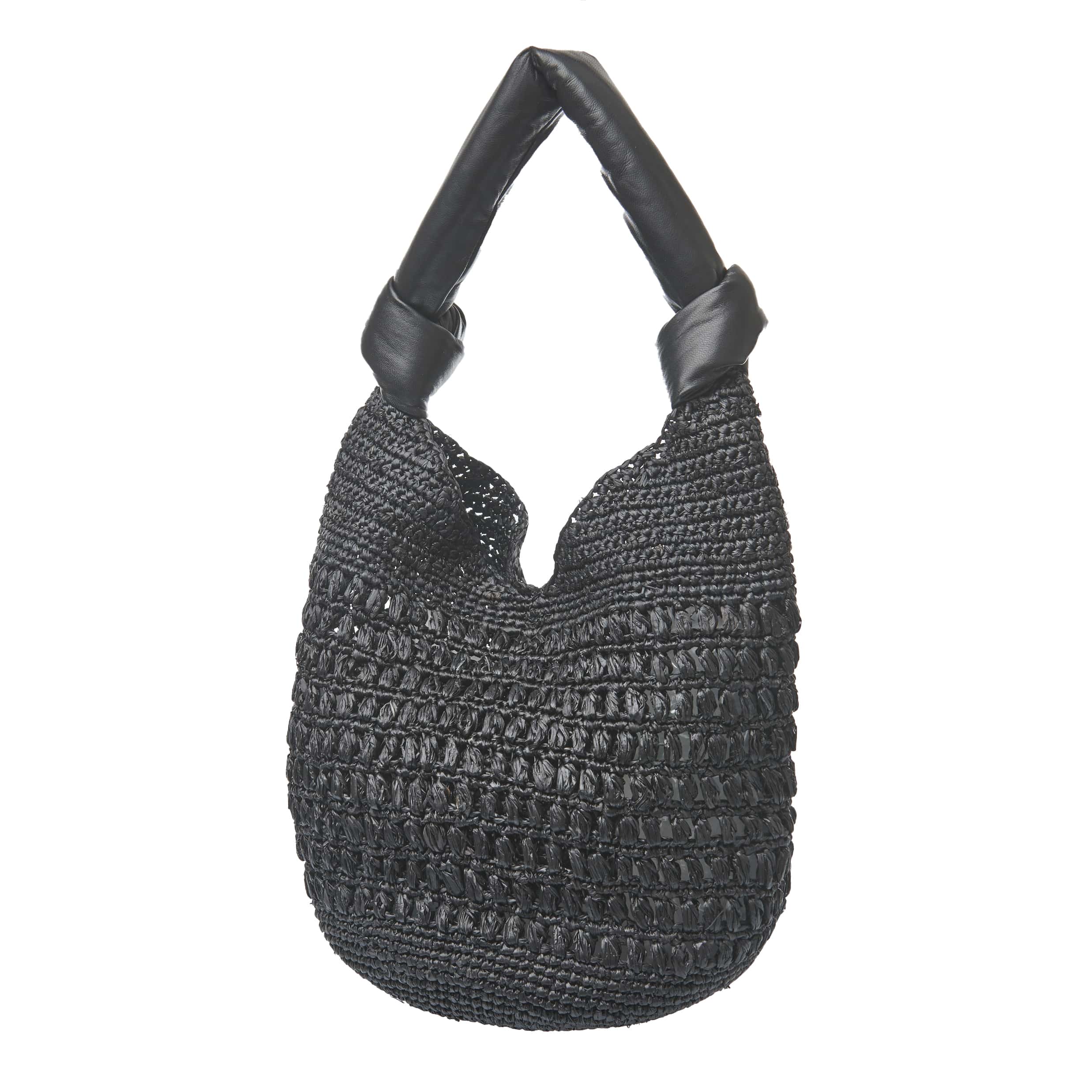 Raffia Bag Bucket Medium Knot black – gabriele frantzen