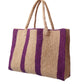 Raffia Bag Weekender sand-violett