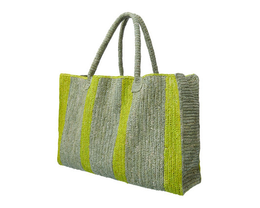 Raffia Bag Weekender pistache-apple