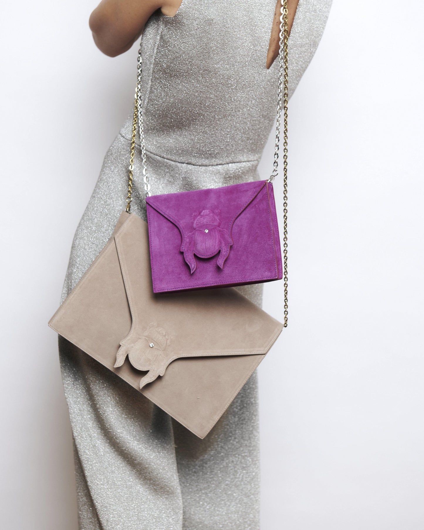 Maxi Clutch - Suede Desert