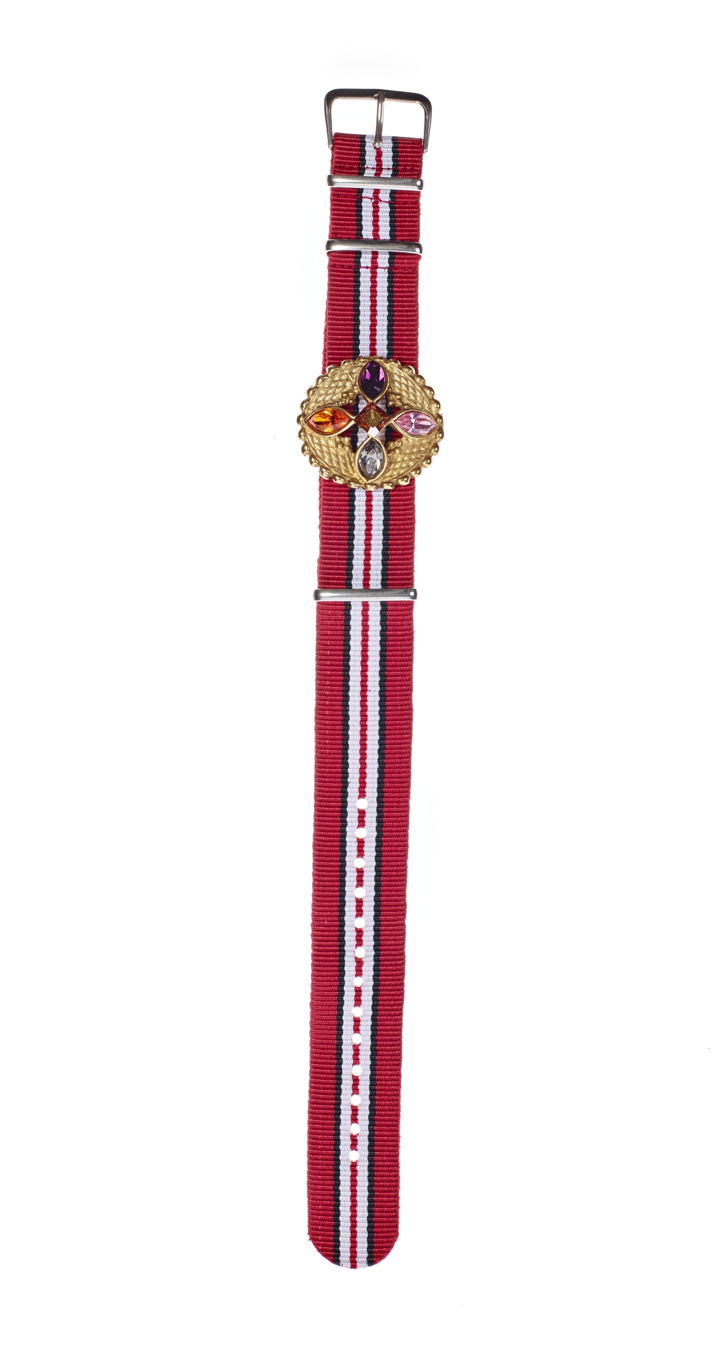 Watch Candy Bracelet - Crystals G Red-White